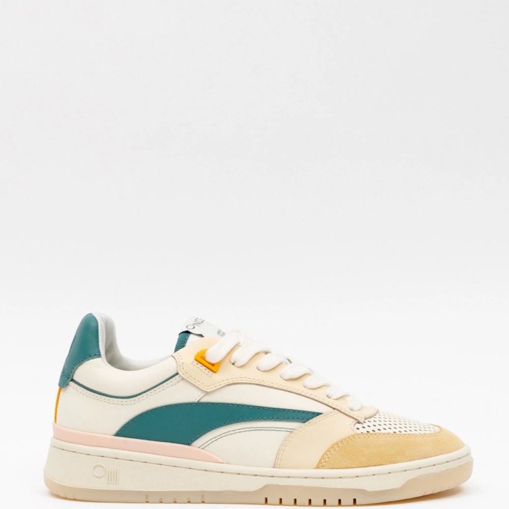 Stylish Teal and Cream Sneakers